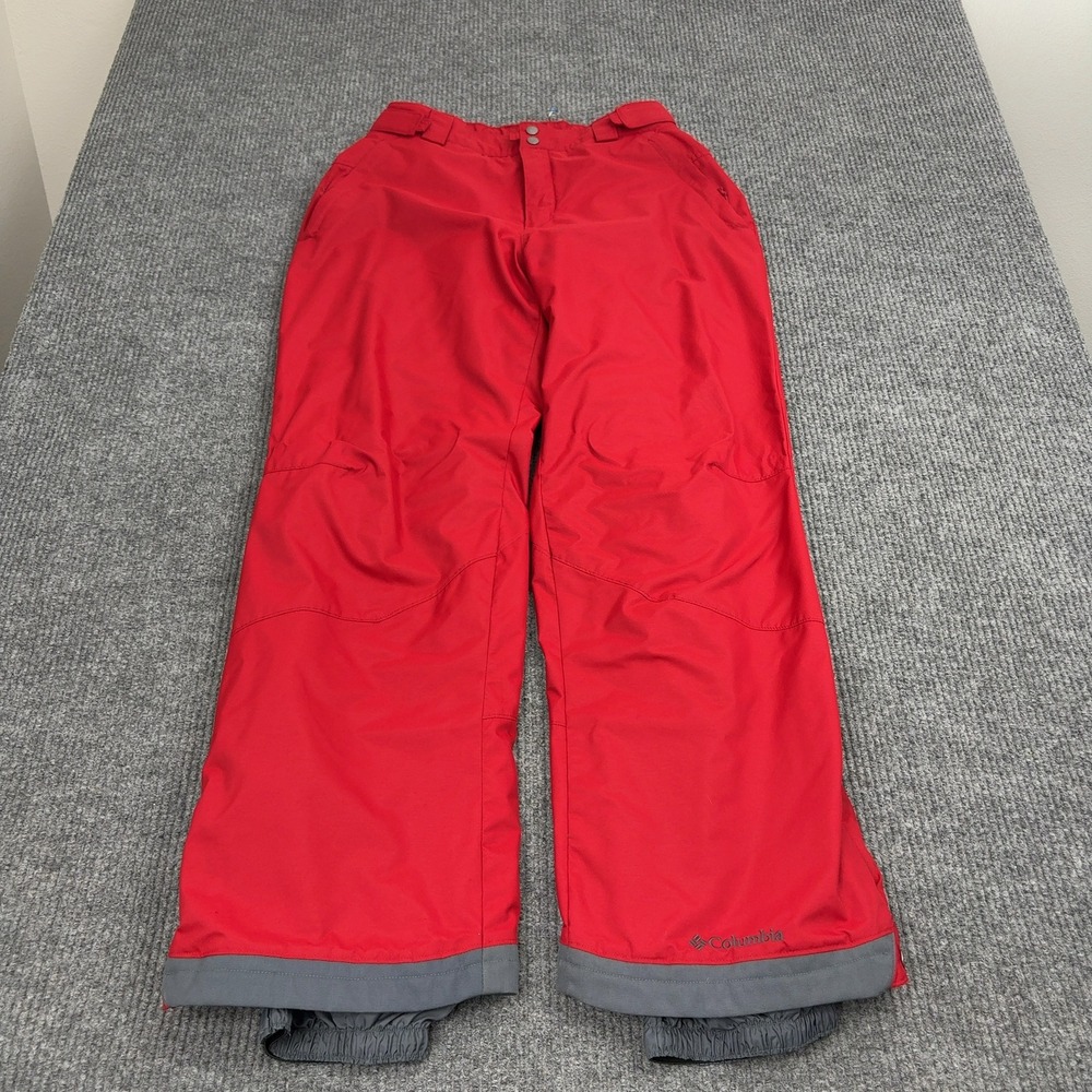 Columbia Snow Pants Mens L Red Omni-Tech Waterproof Insulated Ski Snowboard